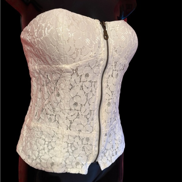Say What? White Lace Bustier Top size medium - Picture 1 of 7